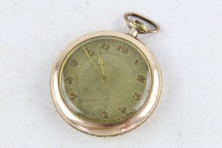 Vintage Gents Tavannes Rolled Gold Pocket Watch Hand - Wind 15 Jewel Movement 66g