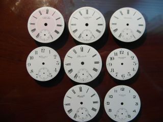 8 York Standard Watch Co Dials 18,  16,  6 Sizes