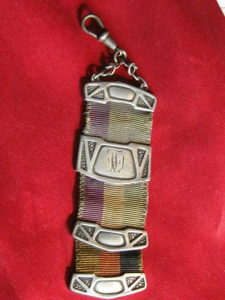 Orig.  Old Antique German Pocket Watch Chain Silver Bierzipfel Large