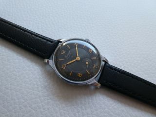 Elegant Very very rare Vintage Black POBEDA Men ' s dress watch from 1953 ' s year 4