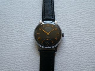 Elegant Very very rare Vintage Black POBEDA Men ' s dress watch from 1953 ' s year 5
