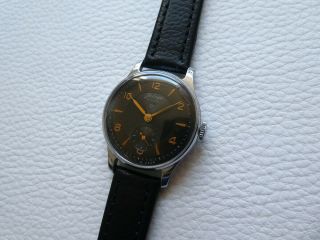 Elegant Very very rare Vintage Black POBEDA Men ' s dress watch from 1953 ' s year 6