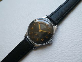 Elegant Very very rare Vintage Black POBEDA Men ' s dress watch from 1953 ' s year 8