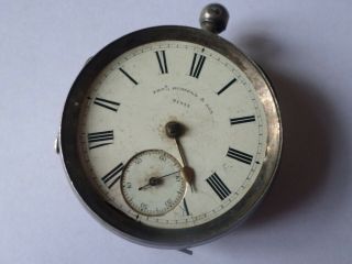 Antique Thomas Russell Sterling Silver Cased Pocket Watch For Repairs Or Spares
