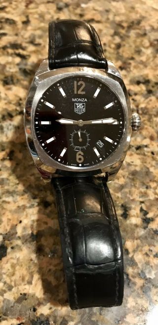 Tag Heuer Monza Automatic 37mm Wr2110 Black Dial Leather Strap Without Box