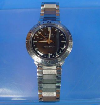 1964 Bulova Accutron 214 Astronaut M4 Stainless Steel Watch Great W Wrench