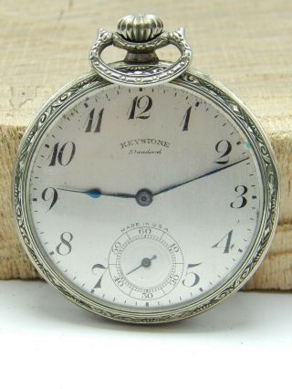 Antique 1880 Keystone Standard 10 Year Gold Filled Pocket Watch 12 Size 15 Jewel