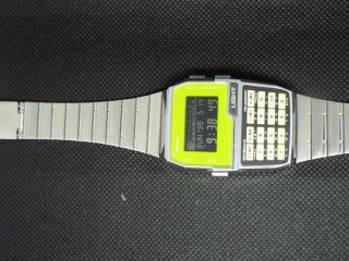 Casio Vintage Digital Geek Watch Databank Calculator Green Dbc - 1500 1477