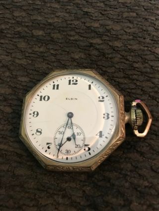 Elgin Pocket Watch C 1924,  Not,  Stem Has Some Discoloration