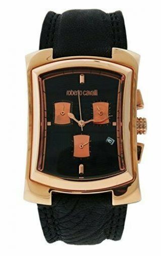 Mens Roberto Cavalli R7251900125 Tomahawk Black Leather Watch