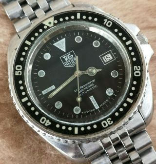 Rare Tag Heuer 1000 844/5 Automatic Monnin Style All Stainless Steel Mens 42mm
