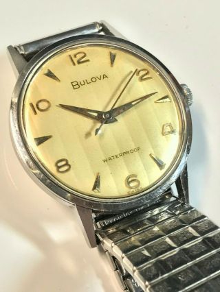 Vintage 1960 Bulova 17 Jewel Gents Watch.  Running Keeps Time