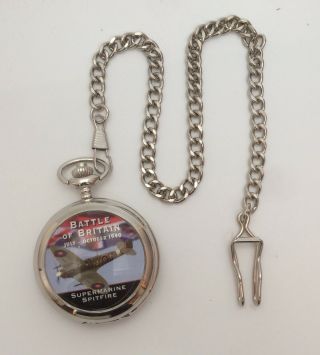 Supermarine Spitfire Pocket Watch And Chain.  Ideal Present For Plane Lovers 4