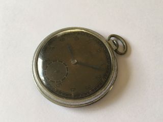 Antique & Thin Mervos Swiss 15 Jewels Pocket Watch Running /case For Restoration