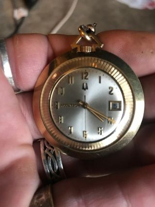 Vintage Bulova Accutron Pocket Watch 14k Gold Filled