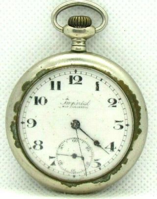 Vintage Buren Imperial 15 Jewel 3 Ad Wind Pocket Watch Good Balance Non Magnetic