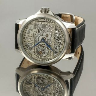Ulysse Nardin Movem Swiss Silver Dial Hand Engraved Wrist Watch