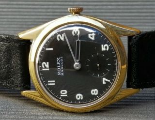 ROLEX MARCONI BLACK DIAL GOLD PLATED CASE FROM 1950 APROX. 3