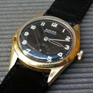 ROLEX MARCONI BLACK DIAL GOLD PLATED CASE FROM 1950 APROX. 6
