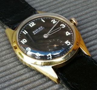 ROLEX MARCONI BLACK DIAL GOLD PLATED CASE FROM 1950 APROX. 7