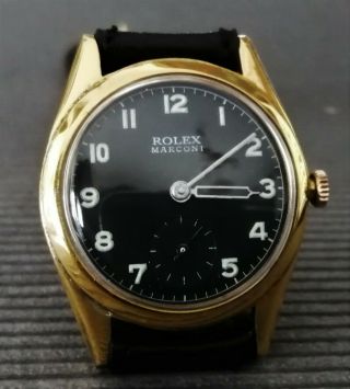 ROLEX MARCONI BLACK DIAL GOLD PLATED CASE FROM 1950 APROX. 8
