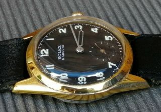 ROLEX MARCONI BLACK DIAL GOLD PLATED CASE FROM 1950 APROX. 9