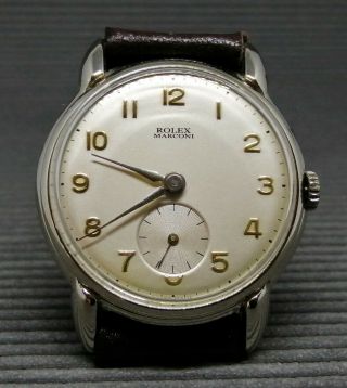 Rolex Marconi Silver Dial Nickel Plated Case From 1940 Aprox.
