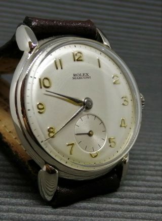 ROLEX MARCONI SILVER DIAL NICKEL PLATED CASE FROM 1940 APROX. 2