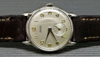 ROLEX MARCONI SILVER DIAL NICKEL PLATED CASE FROM 1940 APROX. 4