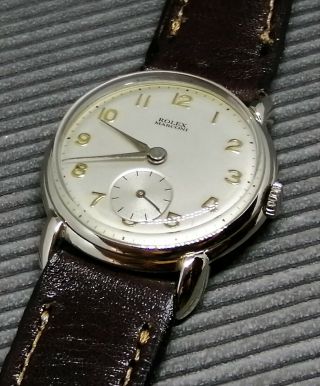 ROLEX MARCONI SILVER DIAL NICKEL PLATED CASE FROM 1940 APROX. 7