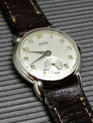 ROLEX MARCONI SILVER DIAL NICKEL PLATED CASE FROM 1940 APROX. 9