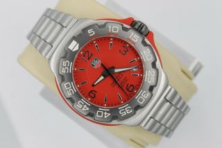 Tag Heuer Wac1113.  Ba0850 Red Formula One Professional Watch Mens Ss Crystal