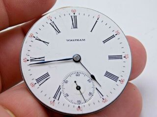 Antique Pocket Watch Movement / Parts Waltham Grade 620 16 Size 15 Jewel Look