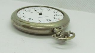 Vintage SETH THOMAS 7 Jewel Wind Pocket watch good balance Illinois Nickel Case 2