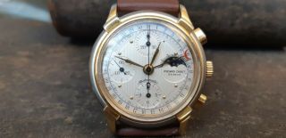Picard Cadet Geneve Automatic Chronograph Moon Phase Date Pointer.  Valjoux 7750