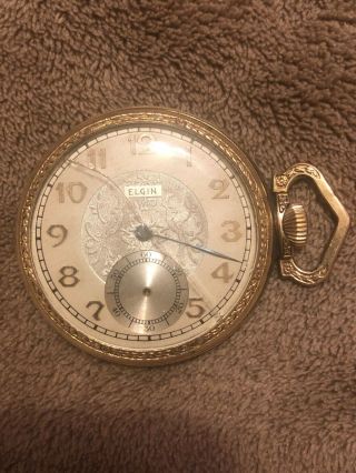 Vintage Elgin 10k Rolled Gold Plate Pocket Watch - 15 Jewels “parts Only Watch”