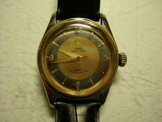 Rolex Tudor Oyster Prince Rotor Self Winding Gold Bezel Ring