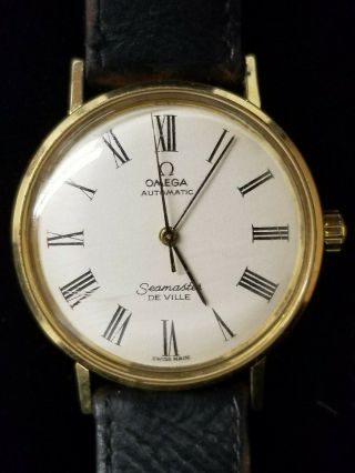 Vintage Solid 14k Gold Omega Automatic Seamaster De Ville Rare Authenticated