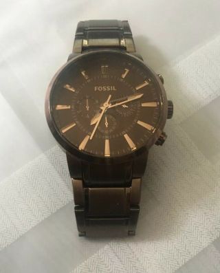 Fossil Brown Stainless Steel W/ Brown Face Chronograph Men 
