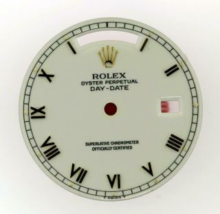 Men Rolex DayDate 36mm 18238 18038 Gloss White Roman Dial 18KY L24 2