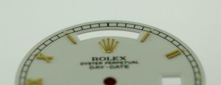 Men Rolex DayDate 36mm 18238 18038 Gloss White Roman Dial 18KY L24 3