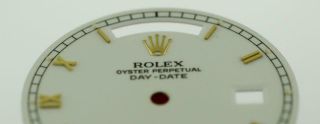 Men Rolex DayDate 36mm 18238 18038 Gloss White Roman Dial 18KY L24 4