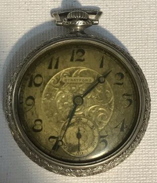 Stratford Pocket Watch C.  1900s,  6j,  Langendorf,  Swiss,  In Illinois Nickel Case