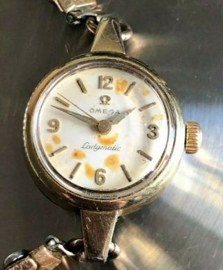 Vintage Omega Seamaster Womens Watch Ladymatic Rolled Gold Bracelet Not