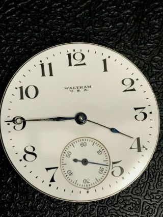 16s Waltham 15j Pocket Watch Movement Great Dial And Hands Needs Balance Work
