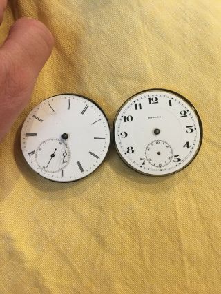 2 Vintage Pocket Watch Movement For Parts/repair 051601