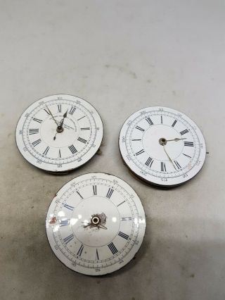 Three Antique Pocket Watch Chronograph Movements For Spares/repair Lot2