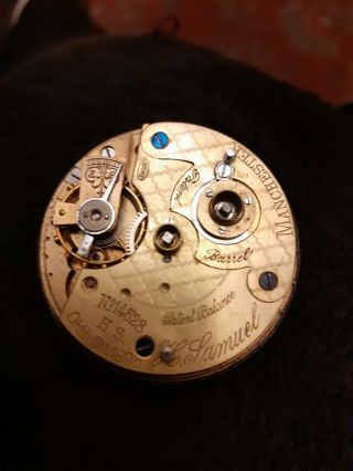 Antique H SAMUEL MANCHESTER Key Operated Mechanical Pocket Watch Movement 4