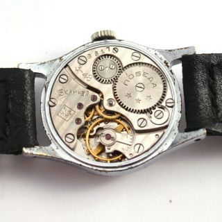 Q3 - 1948 early rare POBEDA Soviet Russian USSR WATCH 15 jewels military style 6