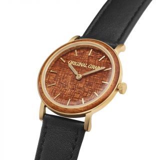 Grain Classic - 34mm Ladies Koa Gold Black Watch